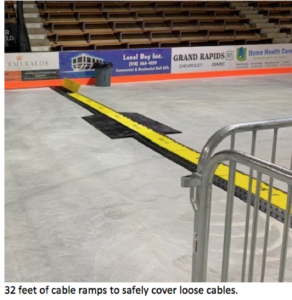 32 feet of cable ramps to safely cover loose cables